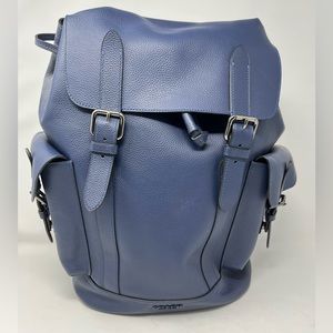 Coach all Leather Navy Backpack